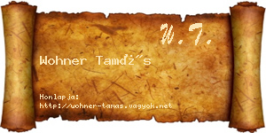 Wohner Tamás névjegykártya