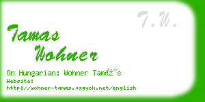 tamas wohner business card